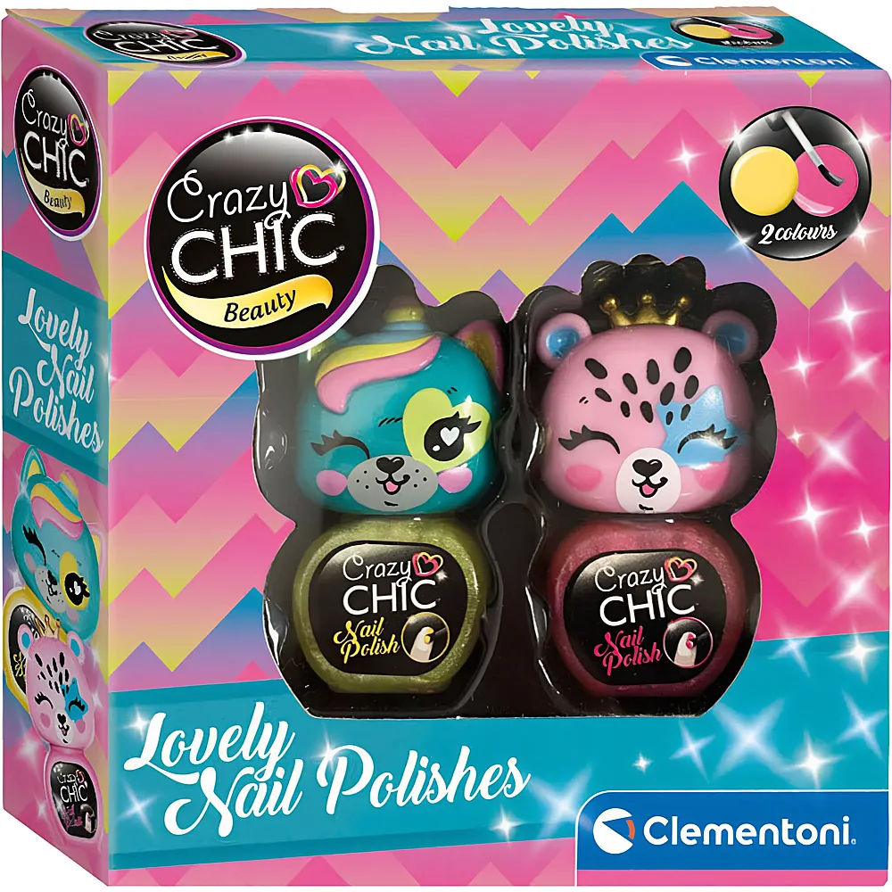 Clementoni Crazy Chic Nagellack Gelb/Pink 2Teile