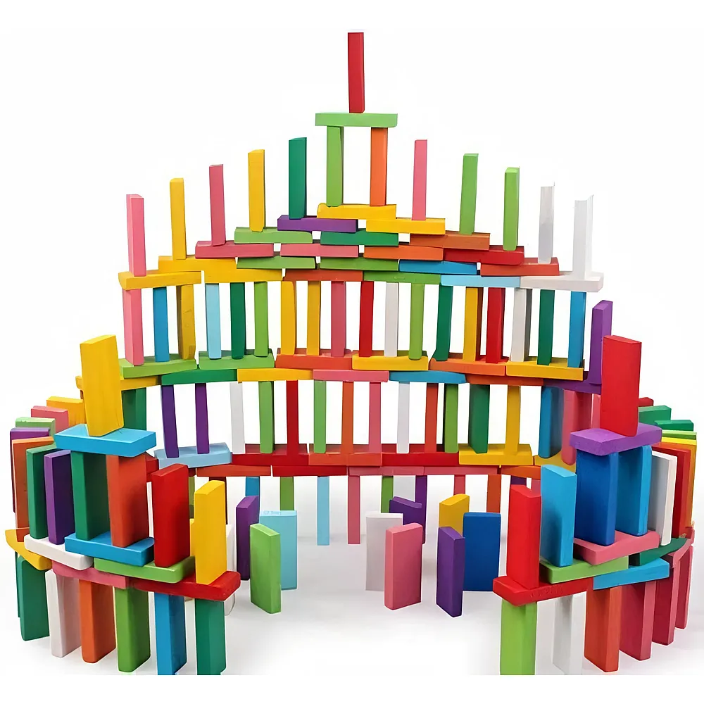 YIQI 120 St�ck Holz Domino Block Set Kinder fr�h p�dagogisches Bauspass Domino-Rennspiel-Spielzeug Geburtstag Geschenk f�r Kinder Jungen M�dchen