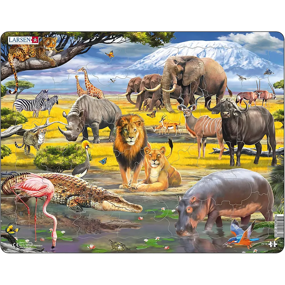 Larsen Puzzle Puzzle Tiere  Afrikanische Savanne, 43 Teile.