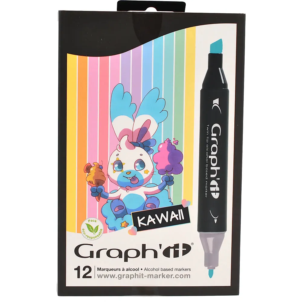 Graph'it Set 12 Marqueurs Kawaii