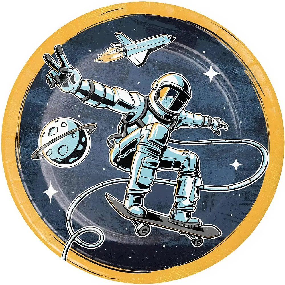Haza Witbaard Kartonteller Astronaut 8Teile | Kindergeburtstag
