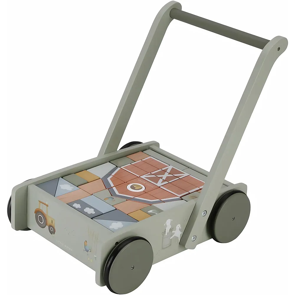 Little Dutch Little Farm Laufwagen mit Baukl�tzen Bauernhof