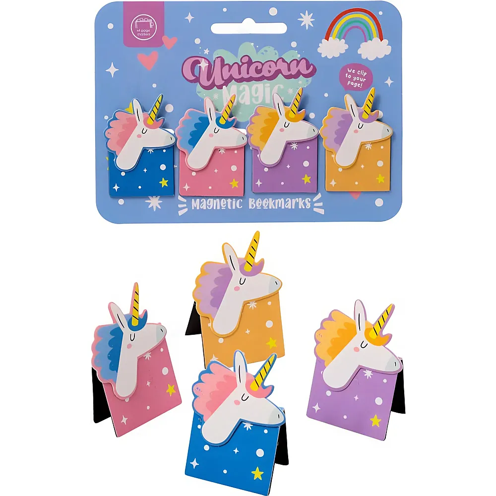 Puckator Magnet. Lesezeichen Set � 4 Stk. Magisches Einhorn