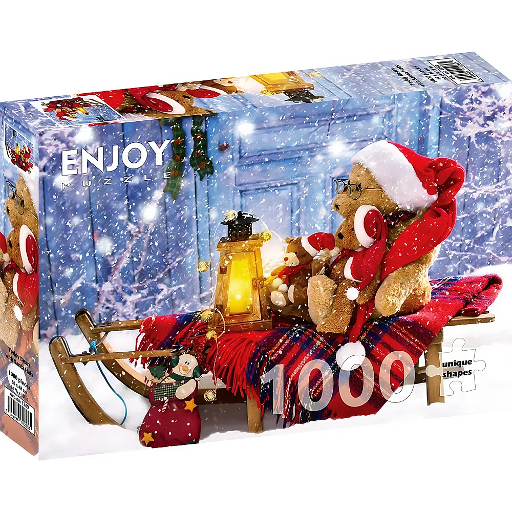 Enjoy Puzzle Teddy Bears with Santa Hats - 1000 Teile