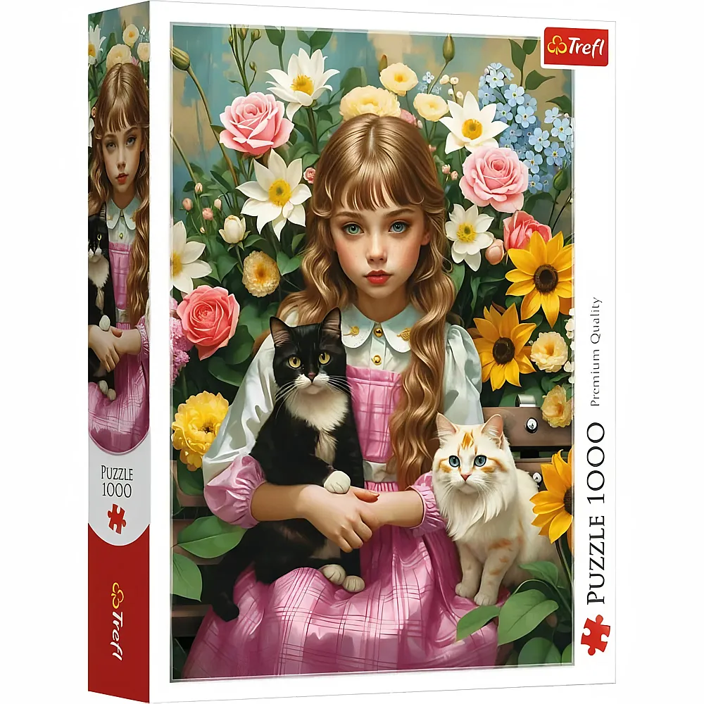 Trefl Puzzle Das M�dchen mit den Katzen - 1000 Teile