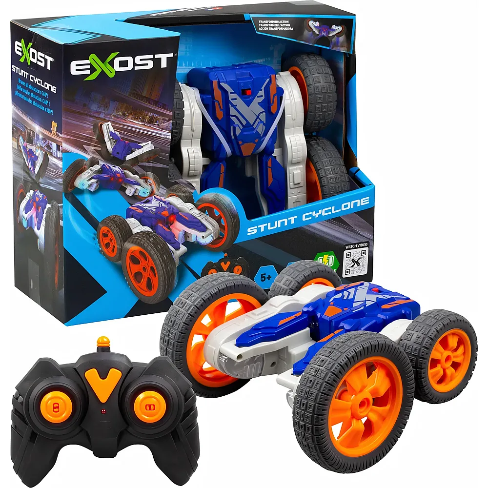 Silverlit Exost Stunt Cyclone, 2.4 GHz 1:18, 15x15x9 cm, Stand-up,