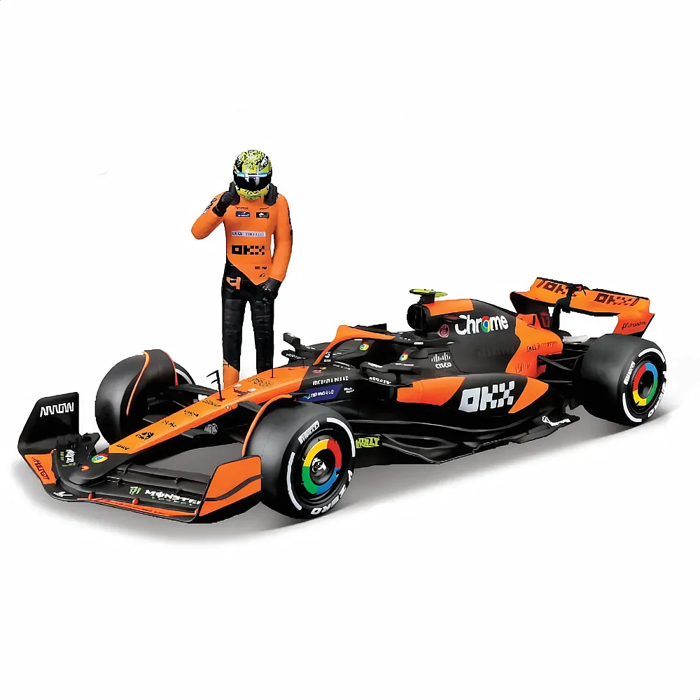 Bburago 1:24 McLaren F1 MCL38 2024 mit Figur Norris