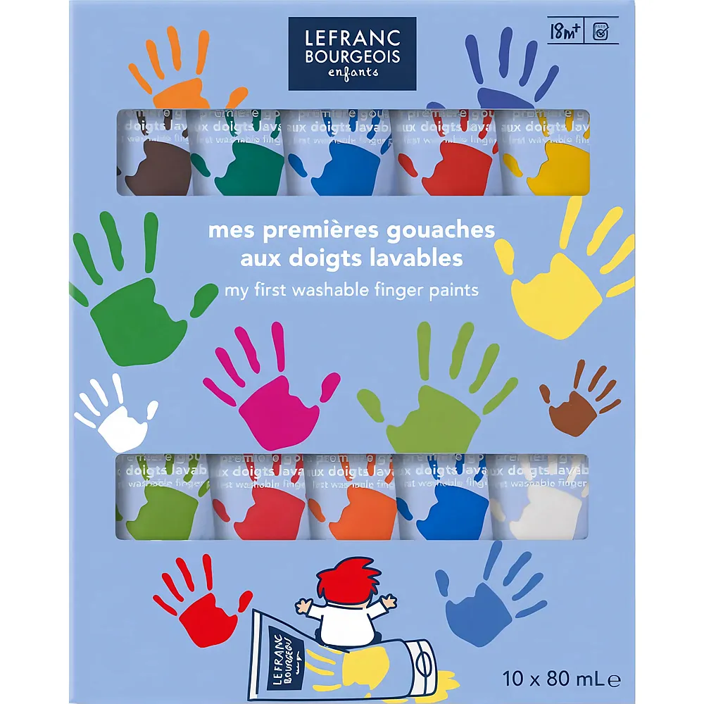 Lefranc Bourgeois Lfb Kinder Fingerfarben Set 10 X 80ml Tuben - Suche