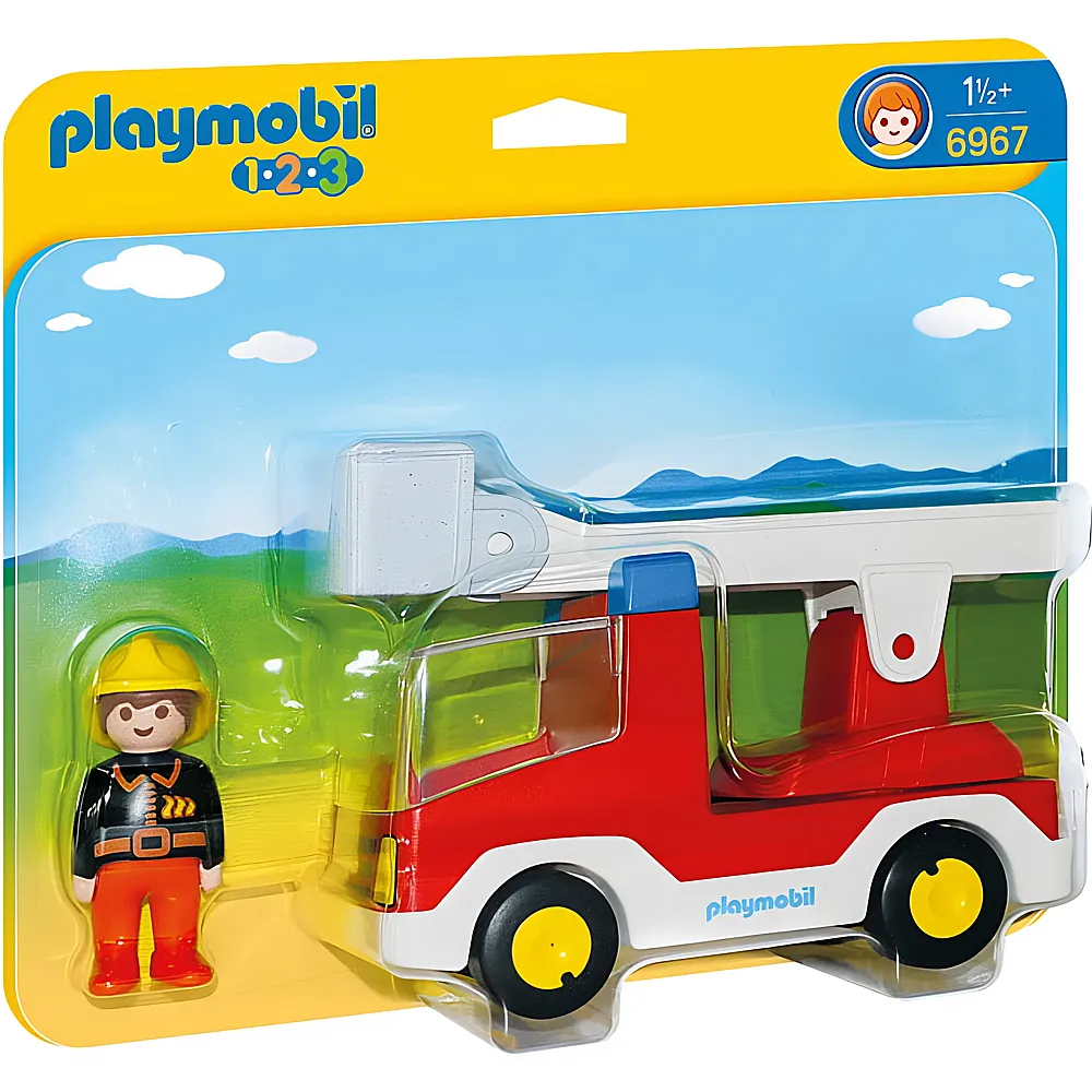 PLAYMOBIL 1.2.3 Feuerwehrleiter-Fahrzeug 6967