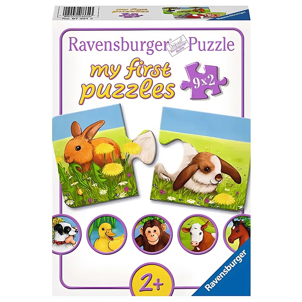 Ravensburger Puzzle Liebenswerte Tiere 9x2
