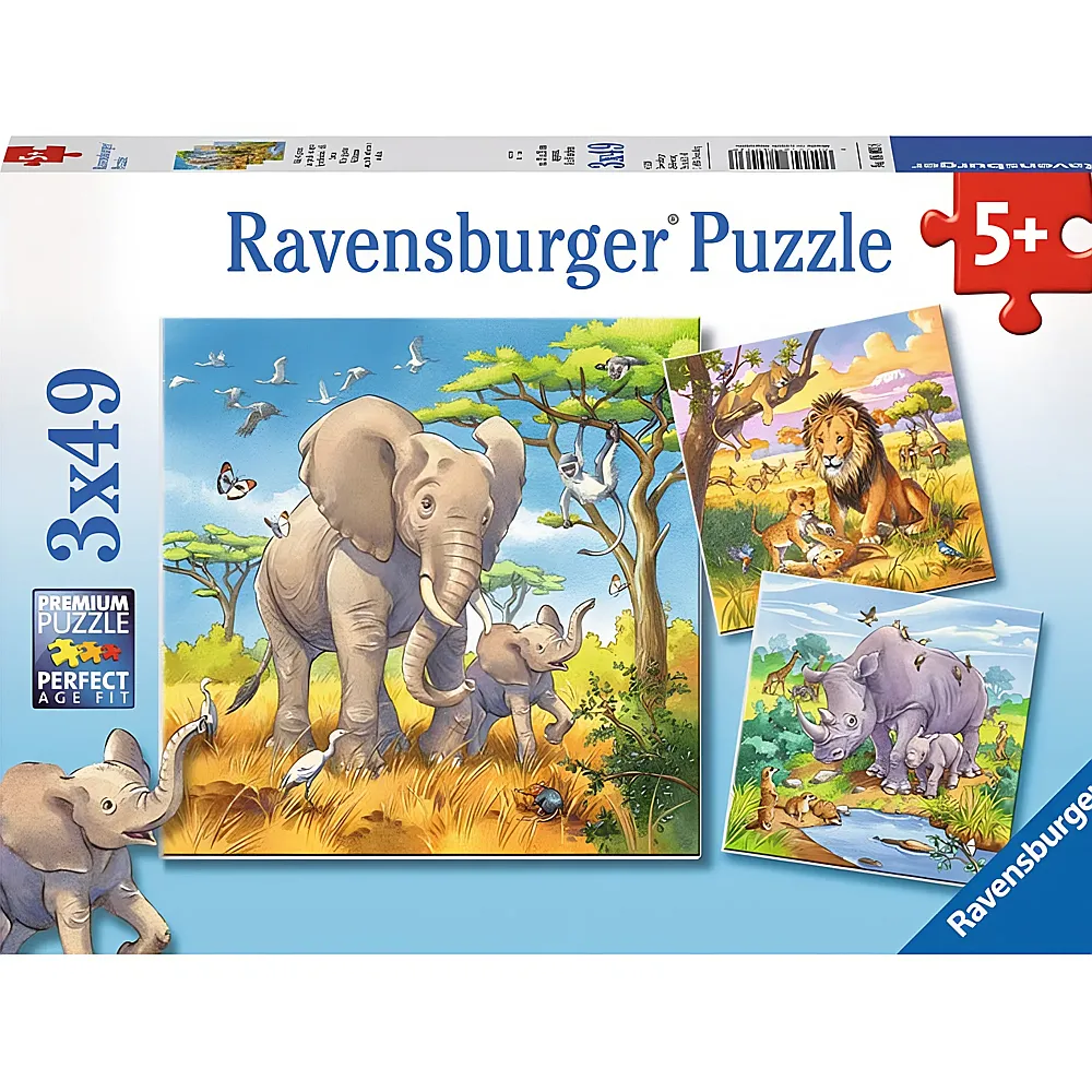 Ravensburger Puzzle Wilde Giganten 3x49