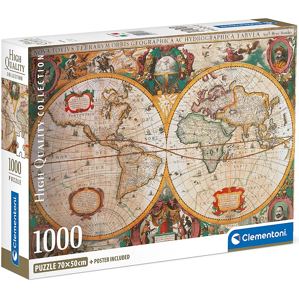 Clementoni Puzzle High Quality Collection Historische Weltkarte - 1000 Teile