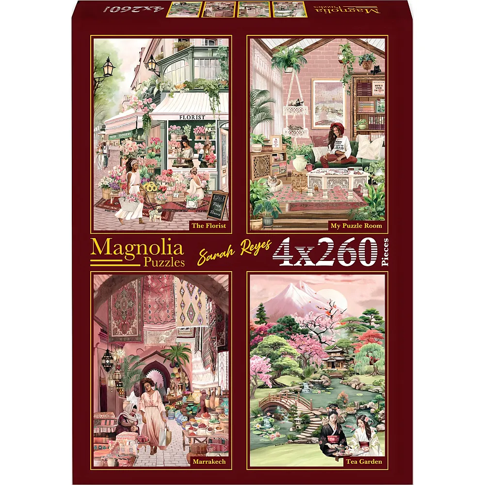 Magnolia Puzzle Puzzle 260 Teile 4 Puzzles - Sarah Reyes - The Florist - My Puzzle Roo
