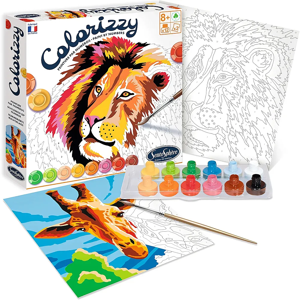 Sentosphere Colorizzy Malen nach Zahlen L�we & Giraffe
