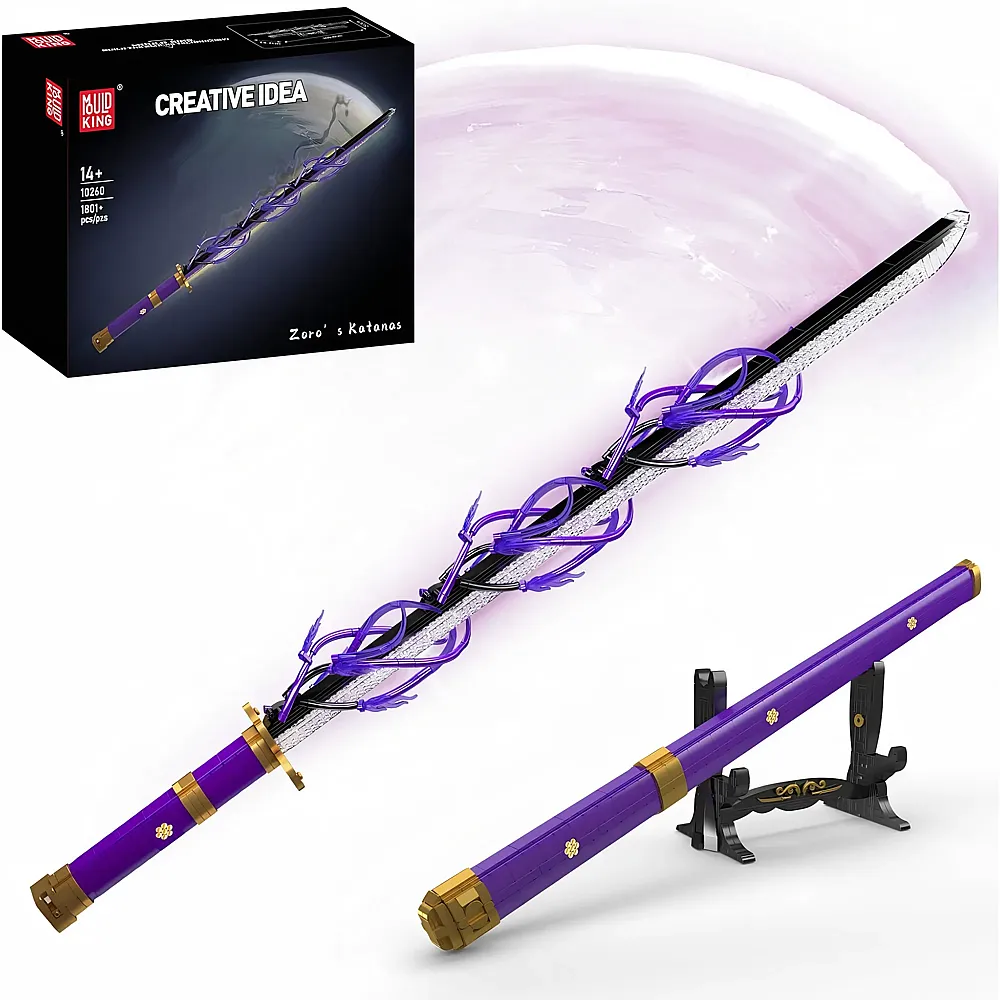 Mould King Creative Idea Anime-Schwert Enma-Katana mit Scheide und St�nder 10260 - Klemmbausteine