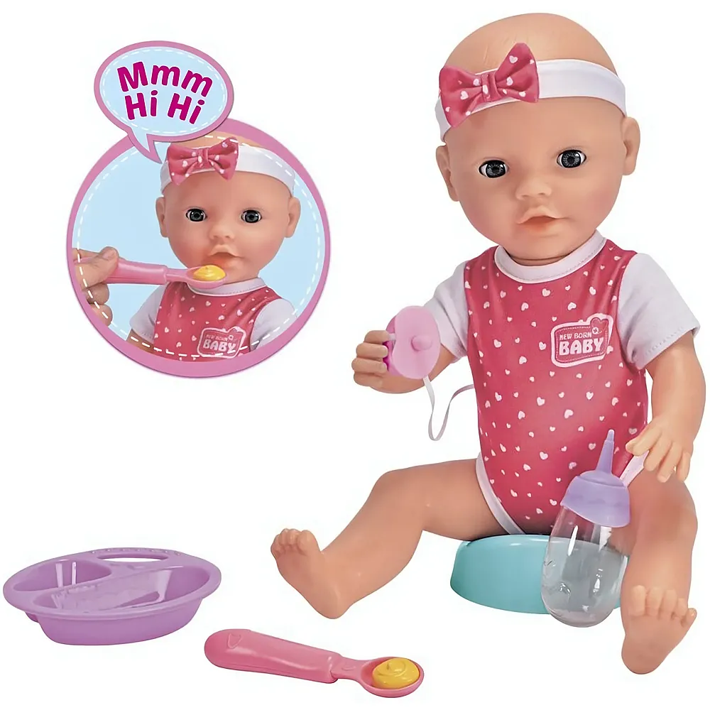 meinspielzeug - Simba New Born Baby Vollvinylpuppe mit Sound, Trink und N�ssfunktion 38cm | Babypuppen