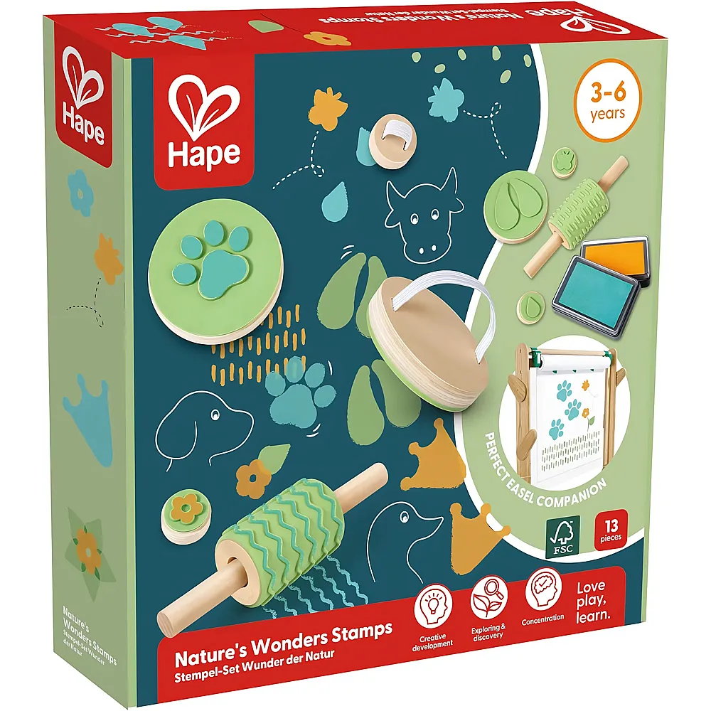Hape Kreativ Stempel-Set Wunder der Natur - 13 Teile
