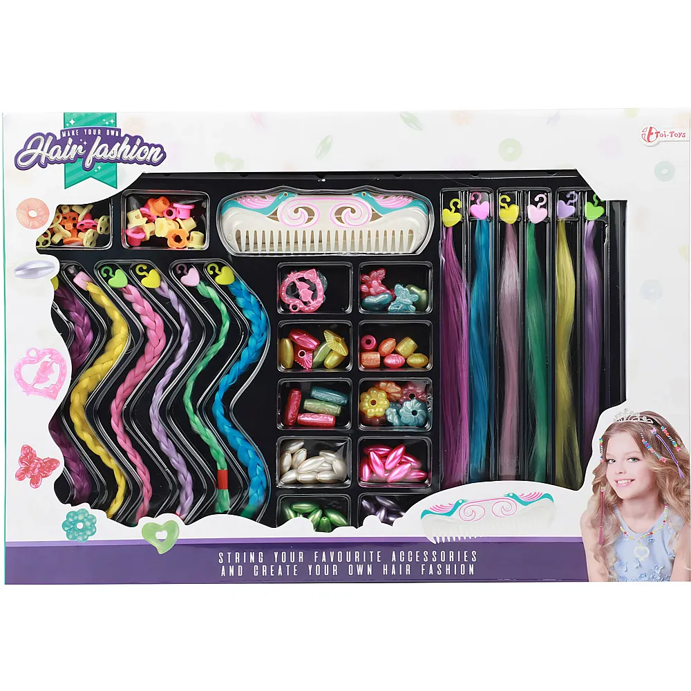 Toi-Toys Dekorieren Sie Ihr Haarperlen- und Haarlocken-Set