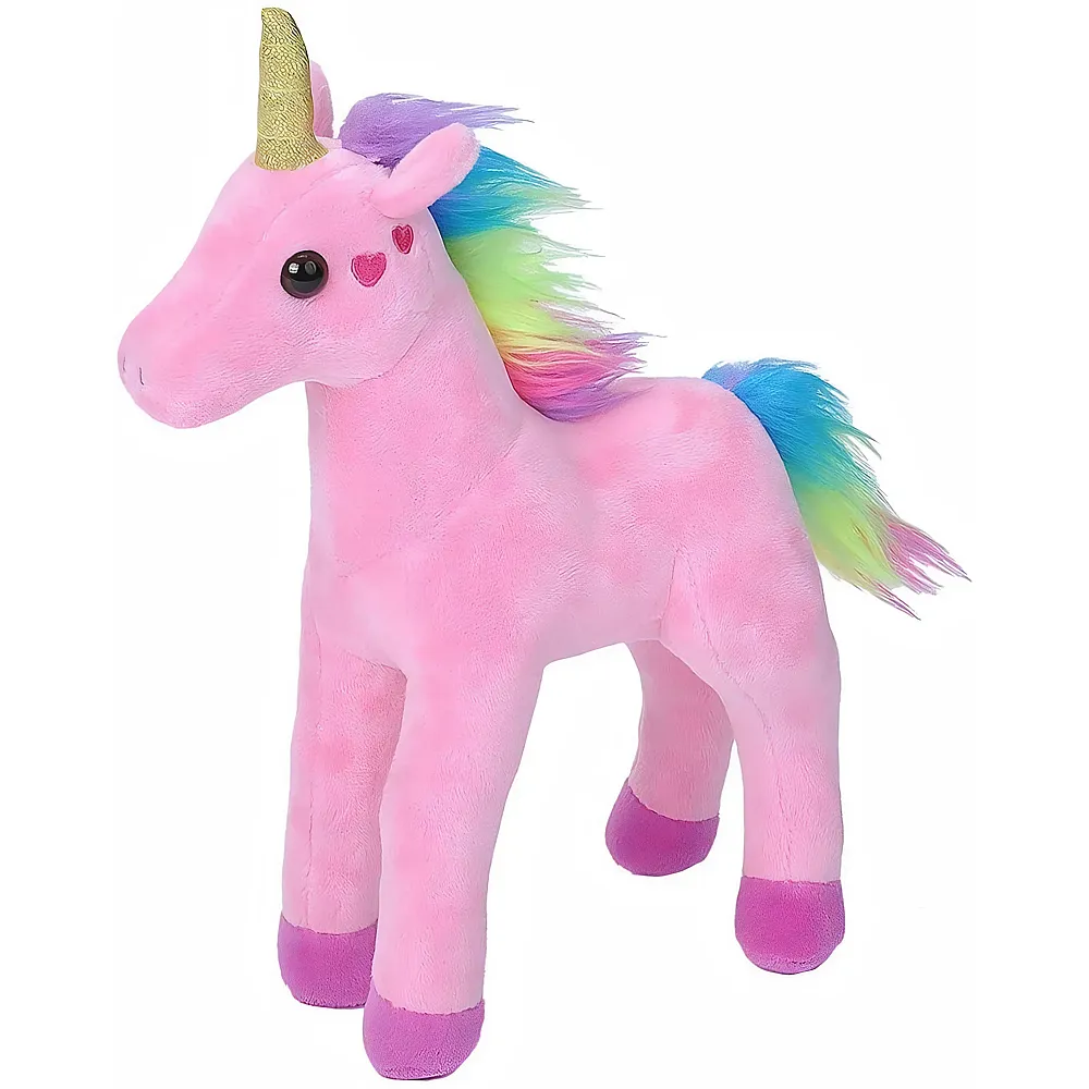 Wild Republic Einhorn Kuscheltier, Flauschiges Pl�scheinhorn, Cuddlekins Mini Pl�schtier, Hearts, pink, 20 cm - Suche