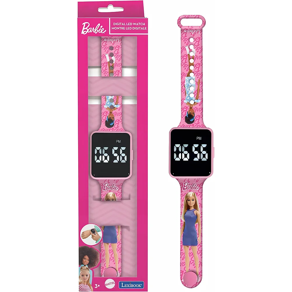Lexibook Barbie, Digitale Uhr, 12-Stunden- oder 24-Stunden-Anzeige, Rosa