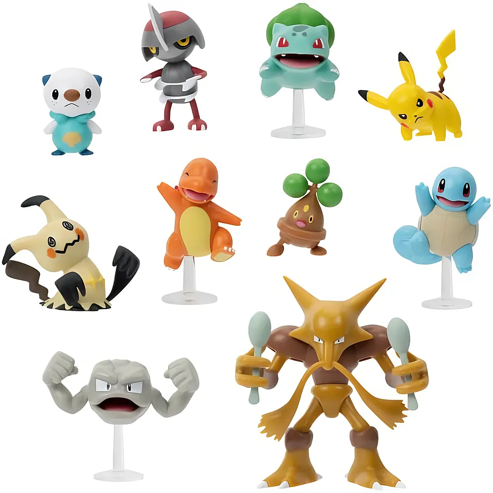 Jazwares Pok�mon 10er Battle Pack Pikachu, Squirtle, Bulbasaur und viele mehr