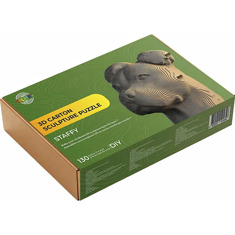 Creatif Wood 3D Sculpture PZ Carton Staffy130pcs fr-en