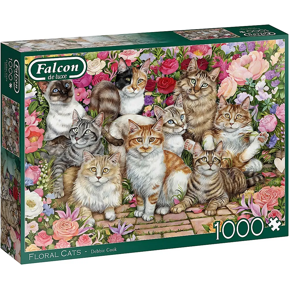 Falcon Puzzle Floral Cats 1000Teile