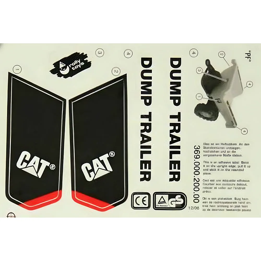 meinspielzeug - RollyToys Aufkleber Dump Trailer CAT | Fahrzeuge Ersatzteile