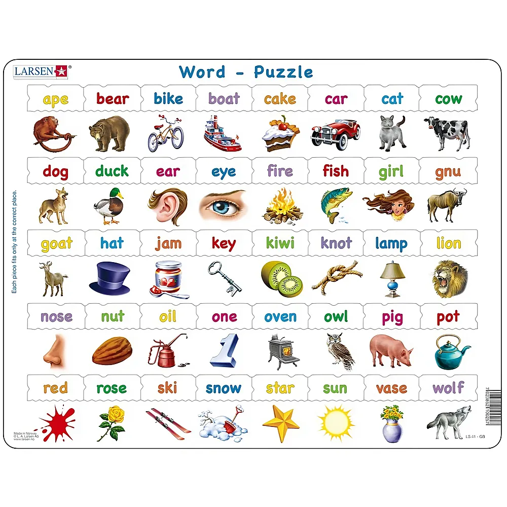 Larsen Puzzle Meine ersten W�rter auf Englisch - 40 Teile