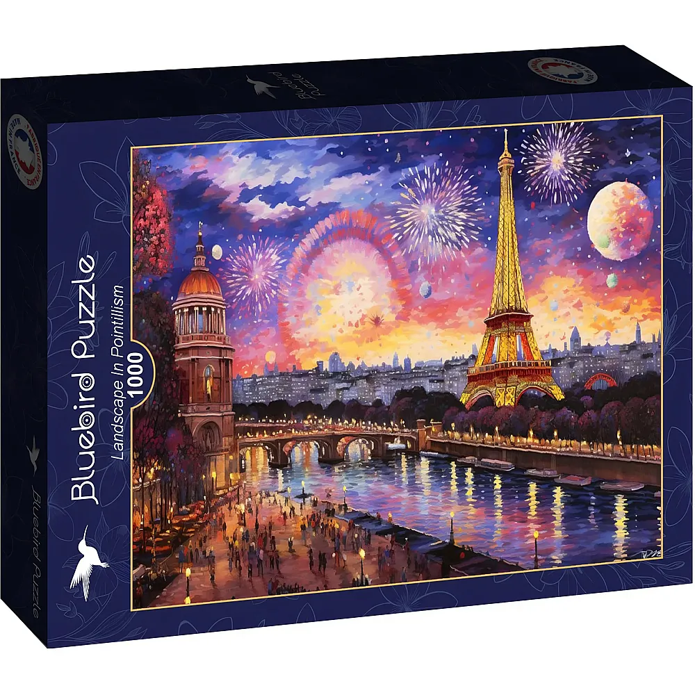 Bluebird Puzzle Landscape In Pointillism - 1000 Teile