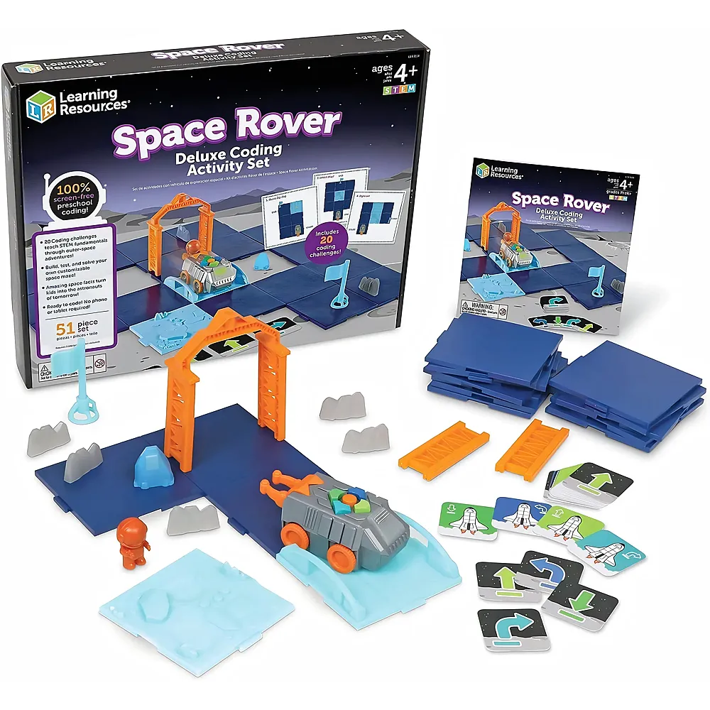 Learning Resources Deluxe-Aktivit�tsset Programmierbarer Weltraum-Rover, Programmieren f�r Kinder, Mint-Spielzeug f�r das Klassenzimmer