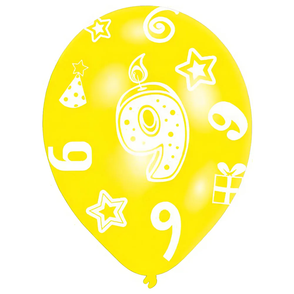Amscan Ballone Zahl 9 6Teile | Kindergeburtstag