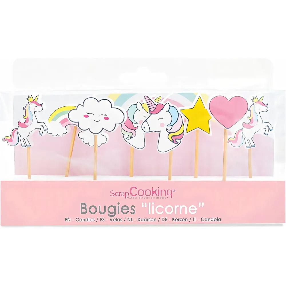 ScrapCooking Kerzen Einhorn - 8 Teile
