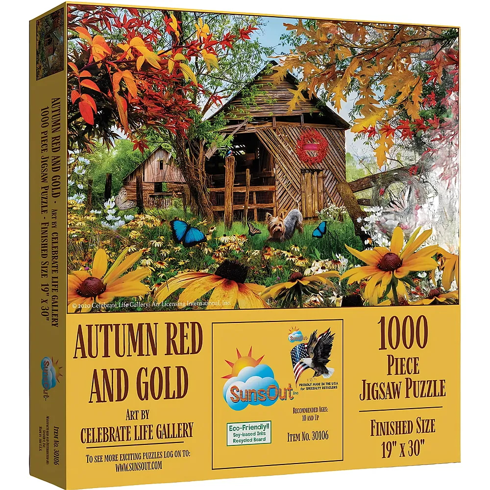 SunsOut Puzzle Celebrate Life Gallery Autumn Red and Gold - 1000 Teile