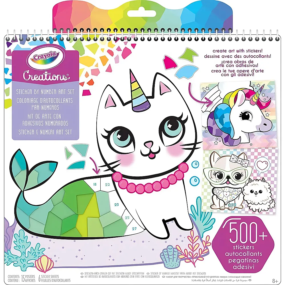 meinspielzeug - Crayola Creations Malbuch Einh�rner Sticker & Zahlen | Malb�cher