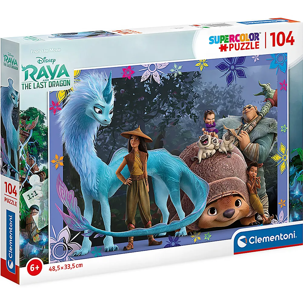 Clementoni Puzzle Supercolor Disney Princess Raya und der letzte Drache 104Teile