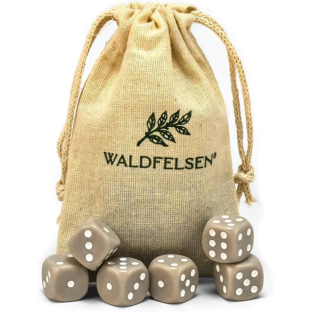 Waldfelsen Hochqualitative W�rfel Standardgr�sse 16mm Grau - 6 Teile