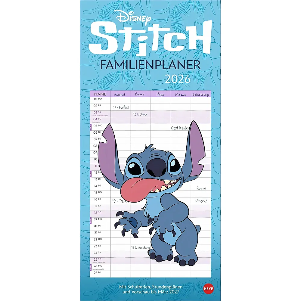 Heye Lilo & Stitch Stitch Familienplaner 2026