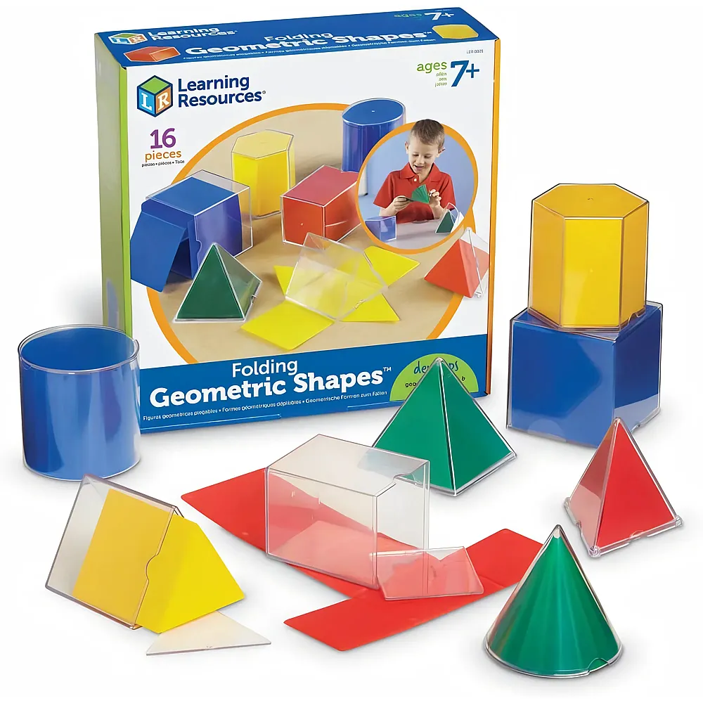 Learning Resources Original Faltbare geometrische Formen 16 St�ck, geometrische k�rper montessori mathe spiel, geometrie ressources