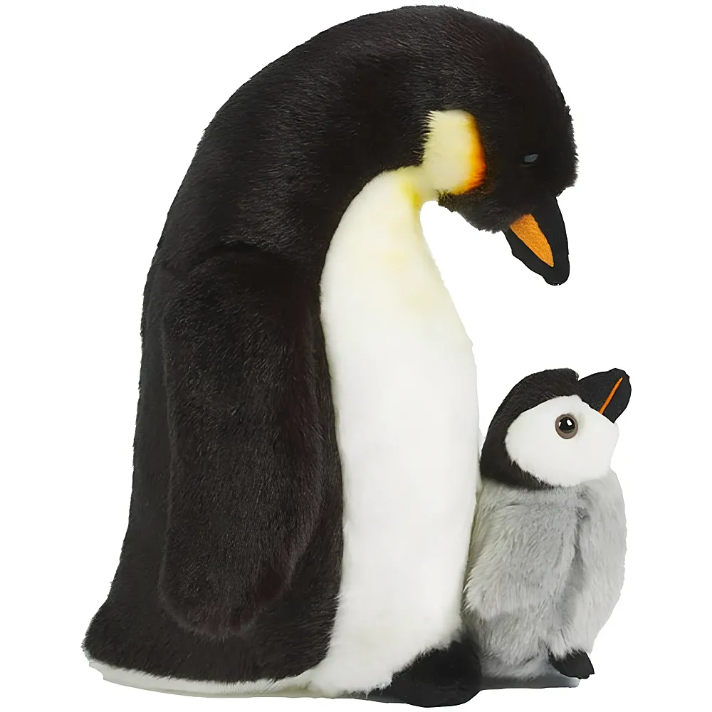 Living Nature Polar Pinguin mit Jungem 27cm | Vgel Plsch