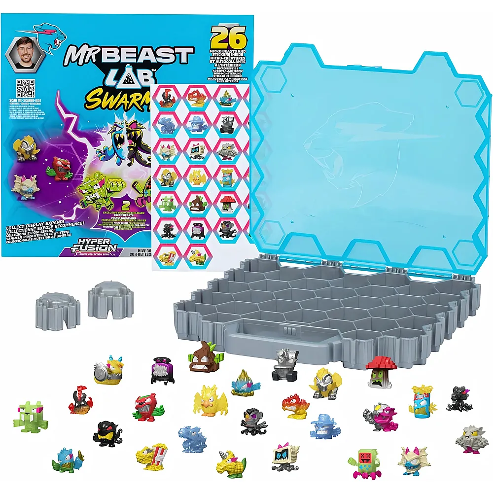 Moose Toys MrBeast Lab Hive Sammelpackung mit Platz f�r �ber 70 Mini-Monster