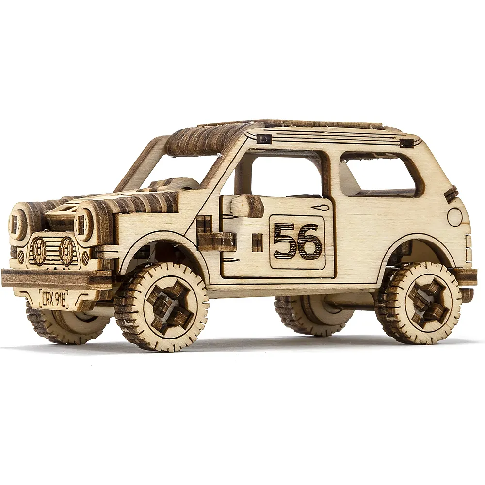 Wooden City Holzmodel 3D Rally Car Mini Morris Stil, 98 Teile, ohne Kleber, Sperrholz, ab 8 Jahren
