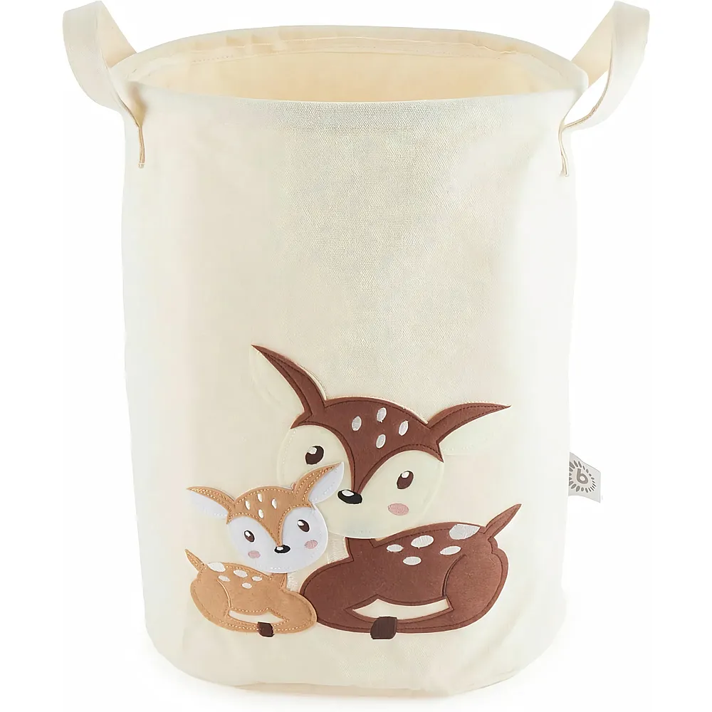 Bieco W�schekorb Baby Rehe  Grosser Aufbewahrungskorb Kinder Baumwolle und Wasserabweisend  Aufbewahrung Kinderzimmer 