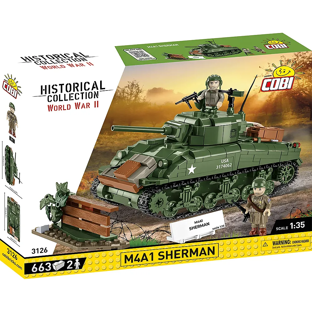 COBI Historical Collection Panzer M4A1 Sherman 3126