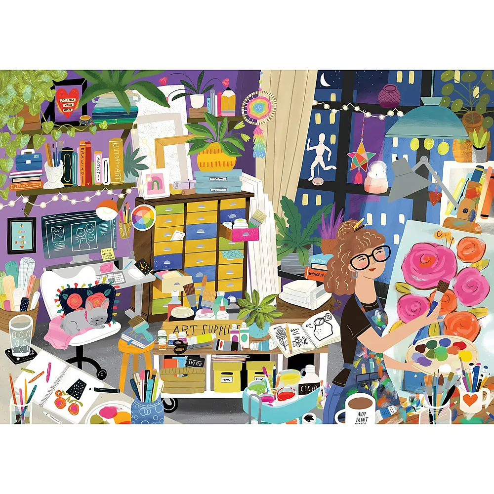 Pieces & Peace Puzzle Mein Lieblingsplatz ist im Kunstatelier - 1000 Teile | Puzzle 1000 Teile