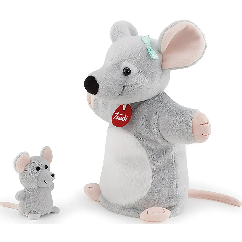 Trudi Handpuppen Maus mit Baby 26cm
