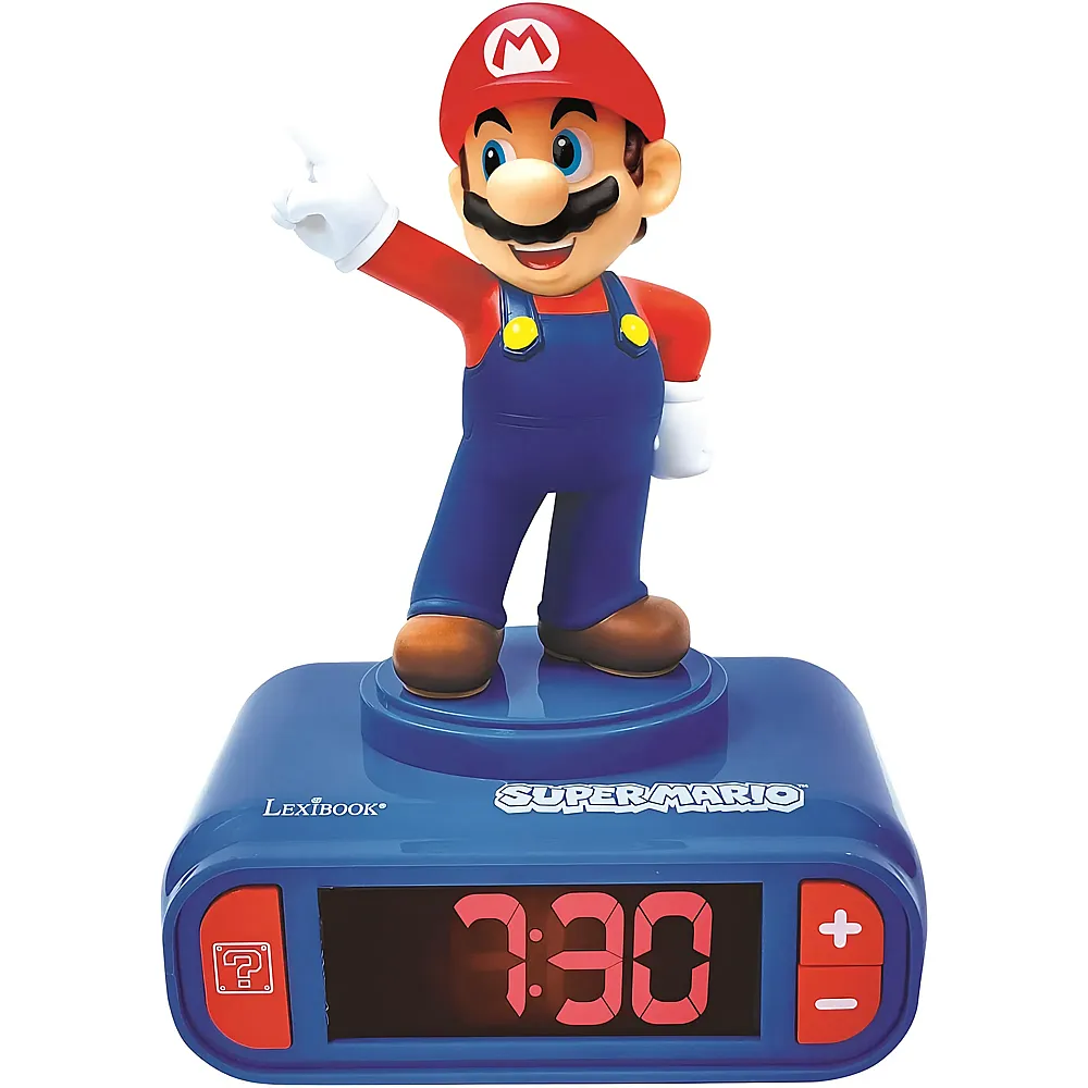 Lexibook Super Mario Wecker mit 3D Nachtlicht-Figur