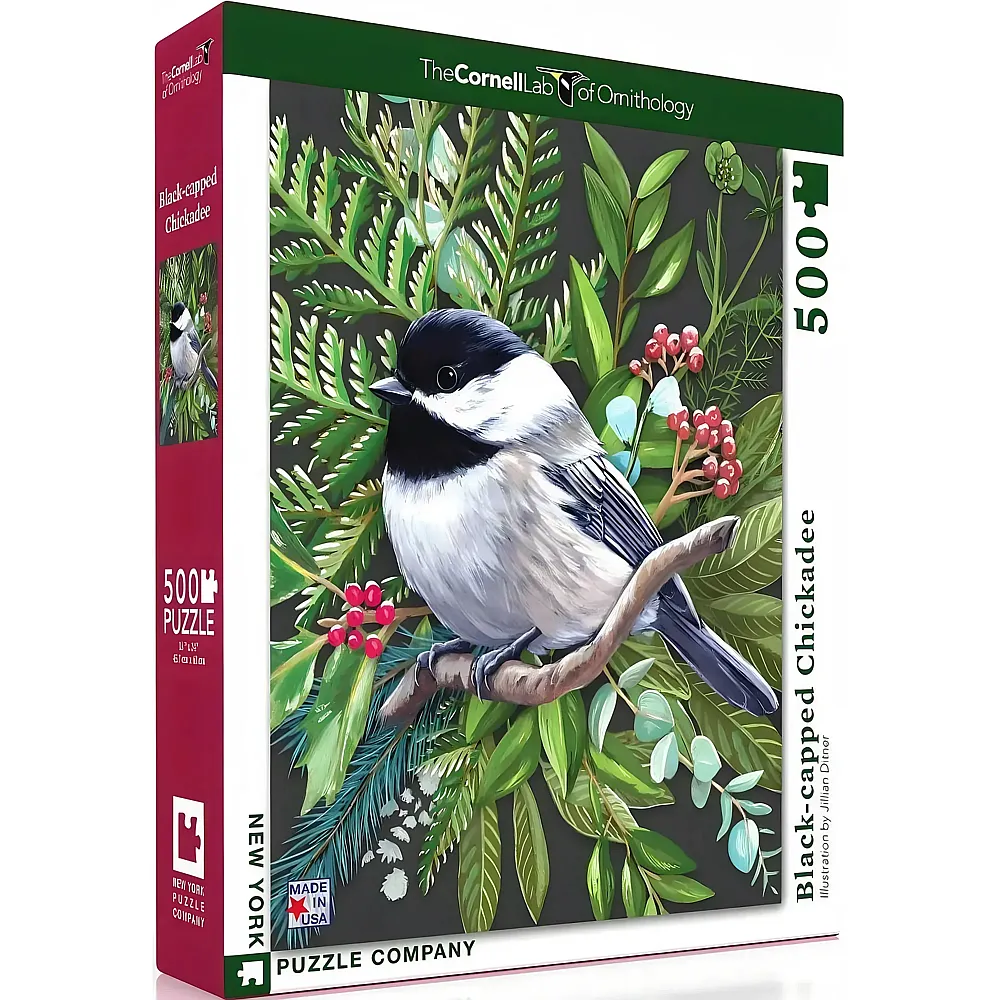 New York Puzzle Company Black-capped Chickadee 500Teile