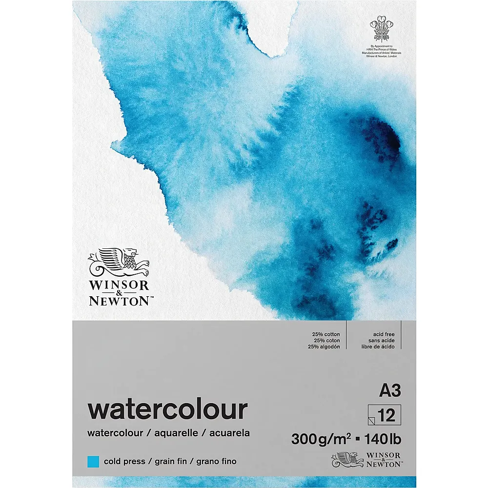 meinspielzeug - Winsor & Newton W&n Aquarellblock Klassisch Geleimt, 12 Blatt, 300g/m�, A3