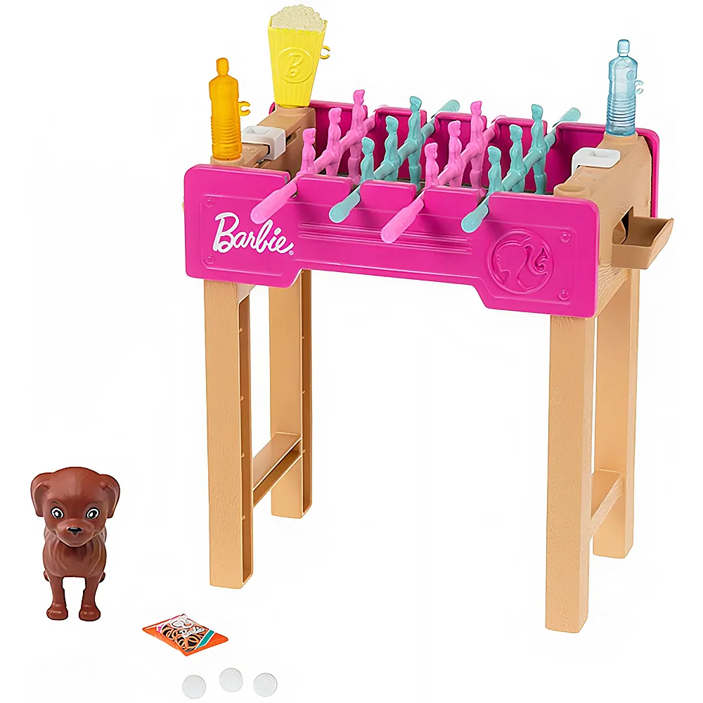 Barbie Einrichtung Tischfussball mit Hund